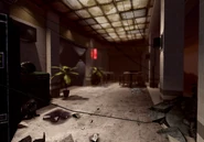 A sneak peek showing the interior of a destroyed building.