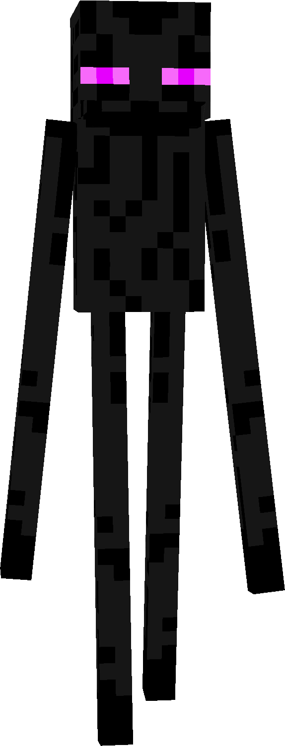 Enderman character on blue background