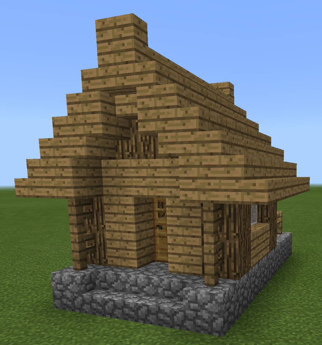 minecraft wood house roof