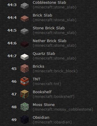 Blocks Data Minecraft Worldedit Guide Wiki Fandom - how to put item ids in roblox