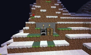 Kaksi soihtua, jotka ovat uunin ja työstöpöydän päällä.