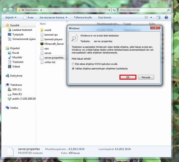 Valitse ohjelma