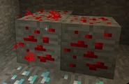 Redstone Ore next to Diamond Ore.