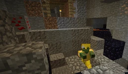 Zombi, jolla on yllään kultaiset suojavarusteet.