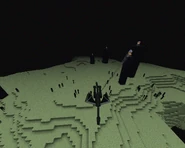The Ender Dragon healing from a End Crystal.