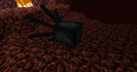 A spawned-in squid on netherrack