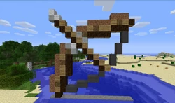 Jousipyssy tehtynä kuutioista.