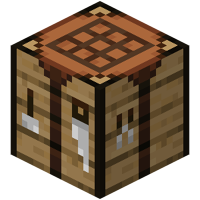 The crafting table's new texture in Bedrock Edition.