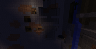 Poikkileikkaus hylätystä kaivoksesta, jossa on muitakin luolia.