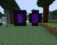 A "full-frame" nether portal and an "economy" Nether portal.