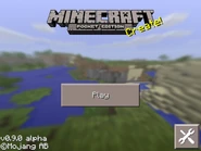The opening screen in Alpha 0.9.0.