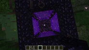 Four Nether portals used as decoration.