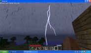 Lightning in Minecraft.