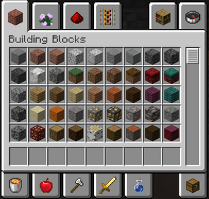 minecraft creative mode inventory