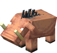 The hoglin's old model on Bedrock Edition before beta 1.16.0.57.