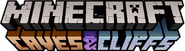 The logo for the 1.17 "Caves and Cliffs" update.