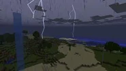 Lightning in Minecraft.