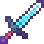 An enchanted Diamond sword