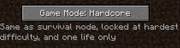 Hardcore mode Button posted on twitter by Notch