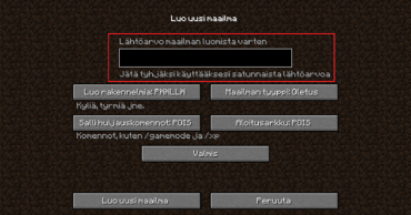 Siemenluvun kirjoituskenttä.