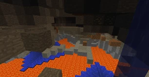 Tyypillinen kuva luolasta, jossa on suuri laavajärvi.