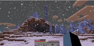 An ice plains spikes biome while it is snowing.