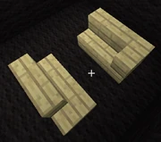 Sisään ja ulospäin kulmiintuneet portaat.