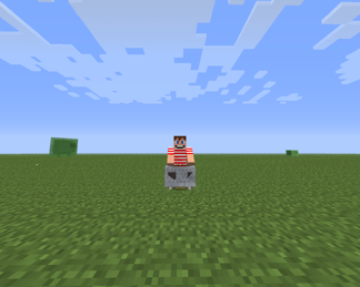 Pelaaja kaivosvaunussa.