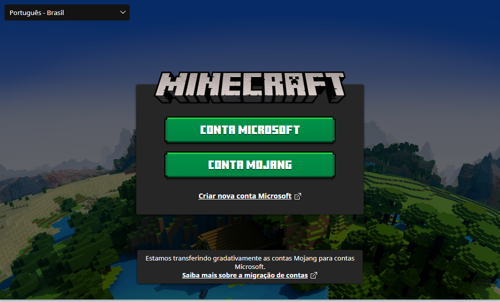 Minecraft Launcher mostra botão Jogar demo em vez de Jogar