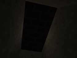 A luz passando através dos lados de uma laje de tijolos acima. Um bloco normal renderizaria uma completa escuridão.