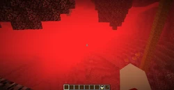 O que acontece quando o jogador usa a poção de visão noturna enquanto no Nether.
