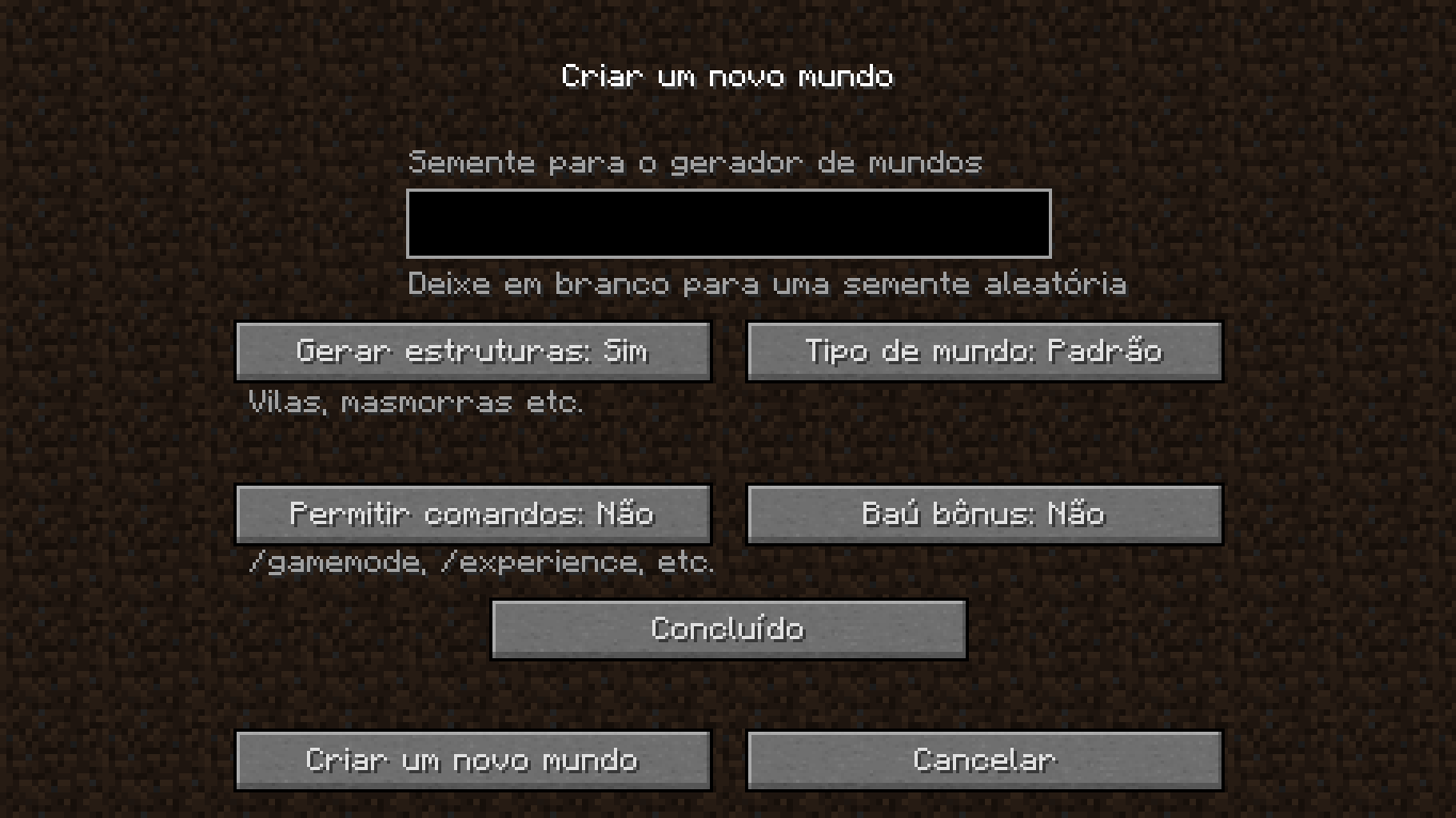 Tutoriais/Tela de Menu - Minecraft Wiki