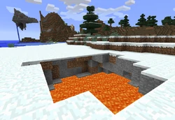 Um lago de lava gerado embaixo de neve