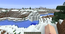 Um iglu gerado acima de um rio.