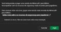 Aviso do launcher sobre jogar uma versão que não suporta os recursos de segurança do jogador mais recentes.