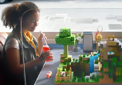 O cartaz oficial sobre criação de Minecraft Earth.