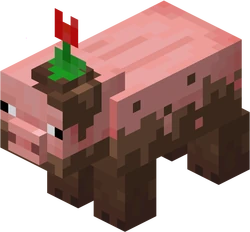 Porco coberto de lama (chamado Porco enlameado) confirmado para Minecraft Earth.