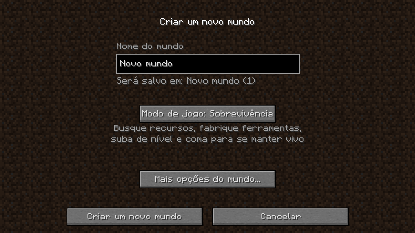 Tutoriais/Tela de Menu - Minecraft Wiki