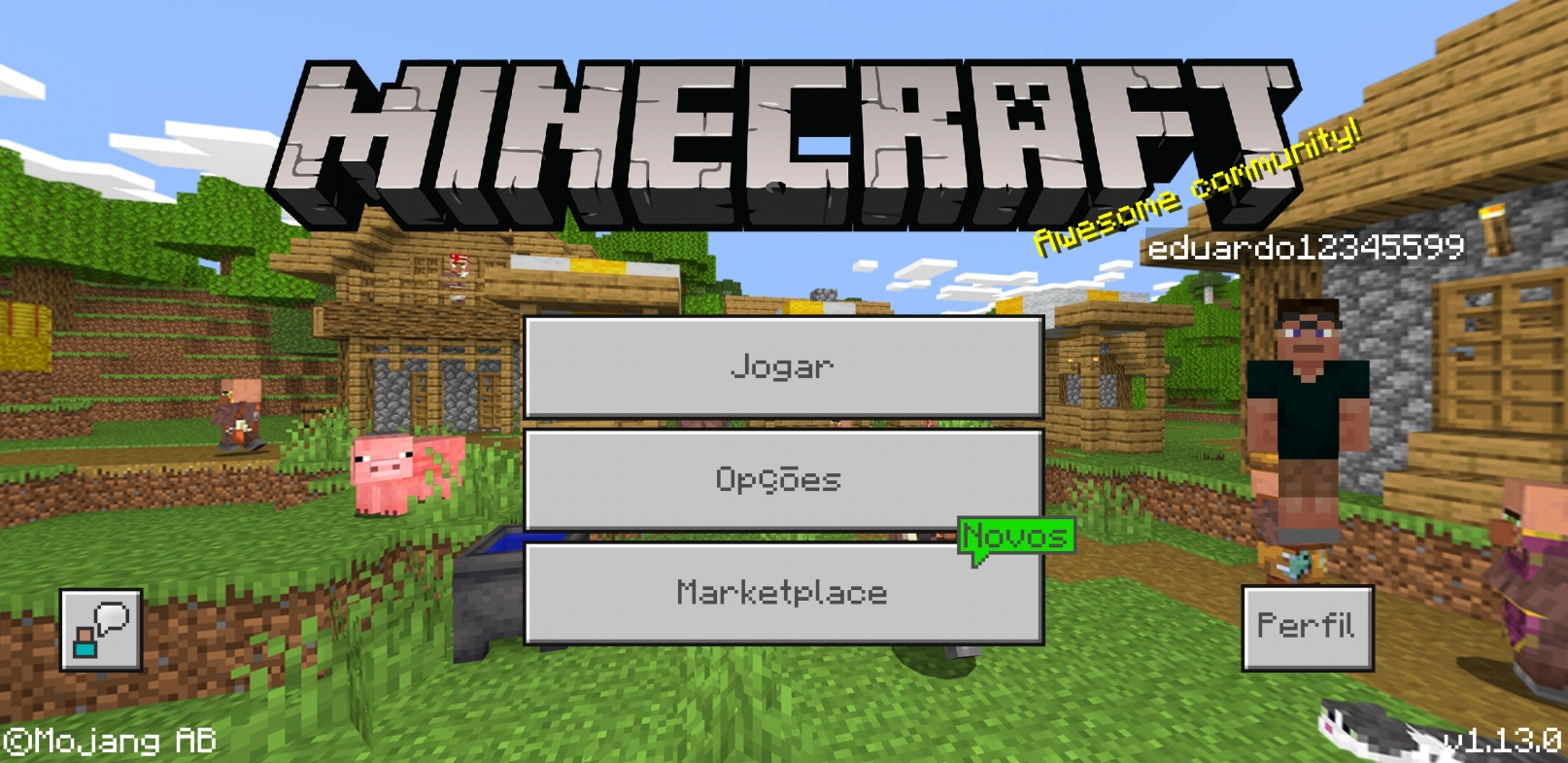 COMO JOGAR COM A INTERFACE DO MINECRAFT DE PC (JAVA EDITION) NO MINECRAFT  PE 1.13.0.6 !! 