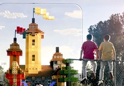 O cartaz oficial sobre colaboração de Minecraft Earth.