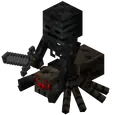 Uma spider jockey que nasce raramente quando uma aranha é gerada no Nether. ‌[Edição Bedrock apenas]