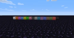 Todas as 16 cores de Caixas de Shulker (antes da 17w16a).