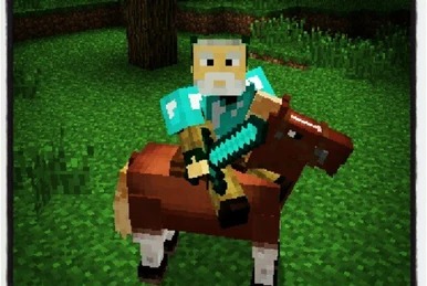Minecraft Cowboy auf Pferd