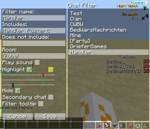 LabyMod Chatfilter Ingame