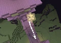 Ein Shulker beschießt den Spieler mit einem Projektil