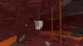 Ein Ghast schwebt ziellos durch den Nether