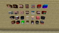 Von Dinnerbone erbeutete Spielerköpfe inklusive einiger Mojang-Mitarbeiter[5]