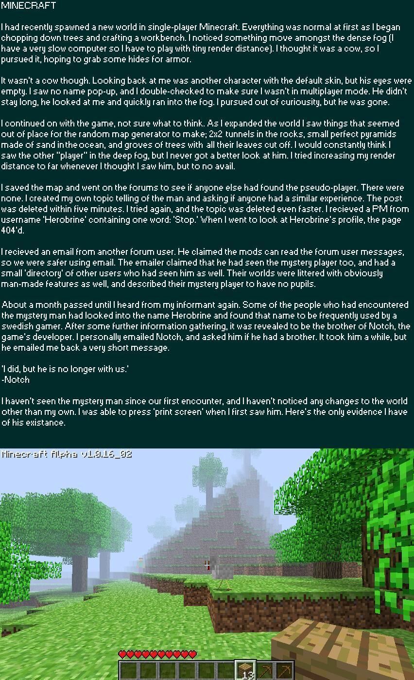 Herobrine Das Offizielle Minecraft Wiki Herobrine Das Offizielle Minecraft Wiki