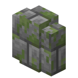 Bemooste Steinziegelmauer