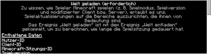 Menü-Telemetriedaten